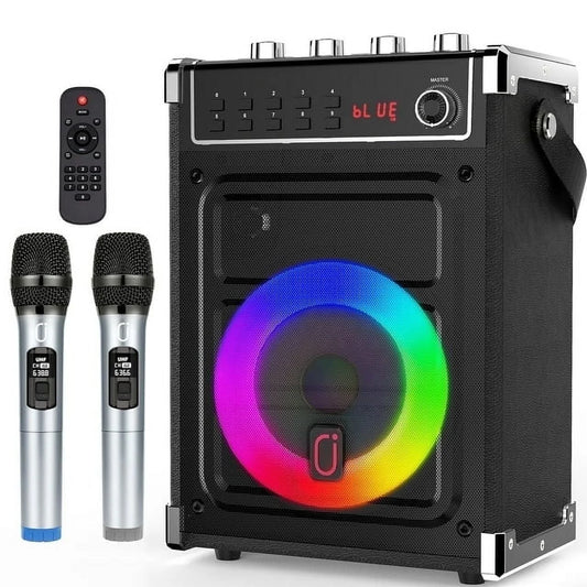 Bluetooth Speaker, Portable Speaker with LED Light, Wireless Party Speaker with Remote Control